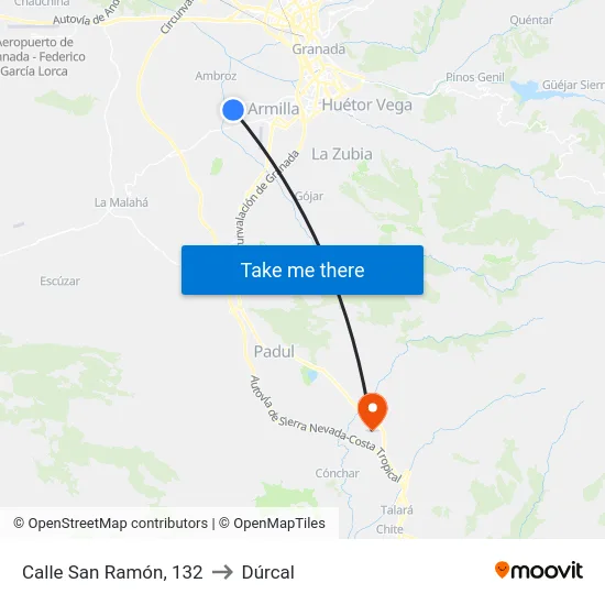 Calle San Ramón, 132 to Dúrcal map