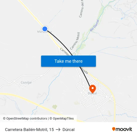 Carretera Bailén-Motril, 15 to Dúrcal map