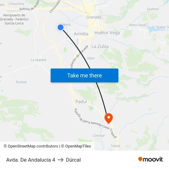 Avda. De Andalucía 4 to Dúrcal map