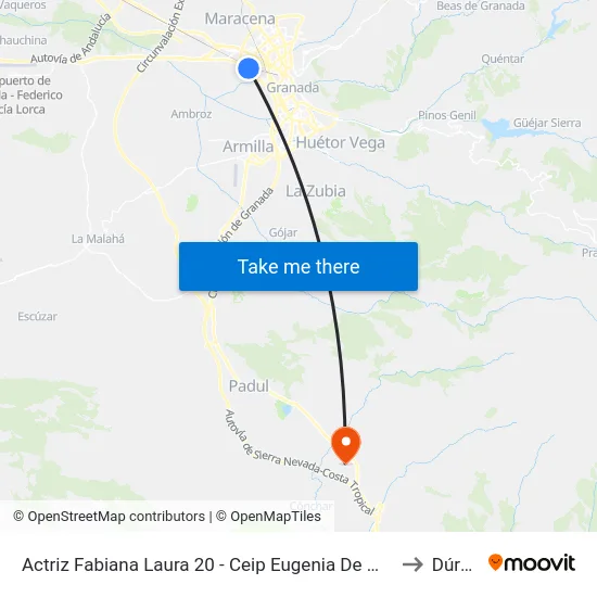 Actriz Fabiana Laura 20 - Ceip Eugenia De Montijo to Dúrcal map