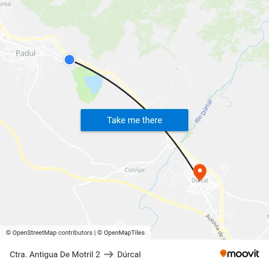 Ctra. Antigua De Motril 2 to Dúrcal map