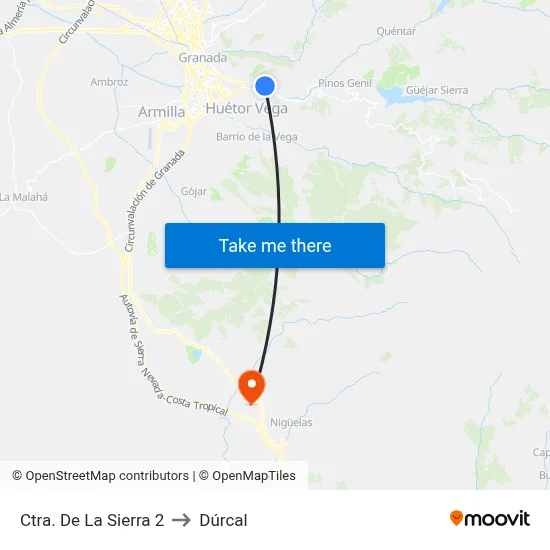 Ctra. De La Sierra 2 to Dúrcal map