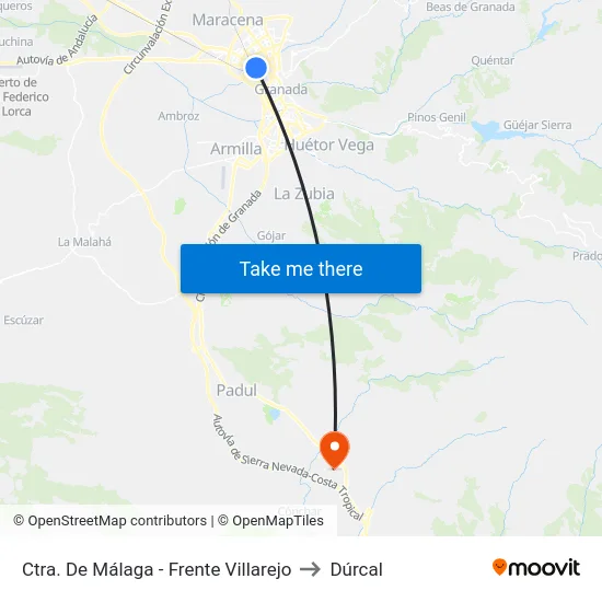 Ctra. De Málaga -  Frente Villarejo to Dúrcal map