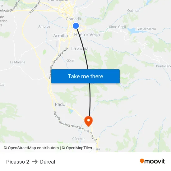 Picasso 2 to Dúrcal map