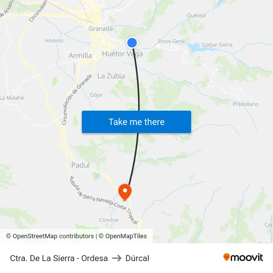 Ctra. De La Sierra - Ordesa to Dúrcal map