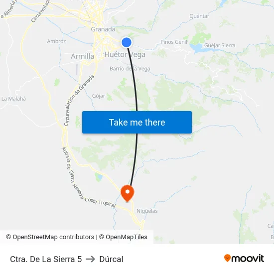 Ctra. De La Sierra 5 to Dúrcal map