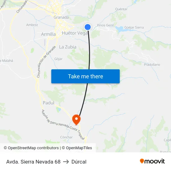 Avda. Sierra Nevada 68 to Dúrcal map