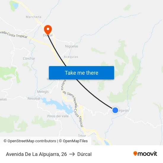 Avenida De La Alpujarra, 26 to Dúrcal map