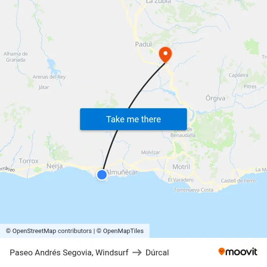 Paseo Andrés Segovia, Windsurf to Dúrcal map
