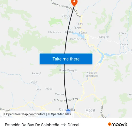 Estación De Bus De Salobreña to Dúrcal map