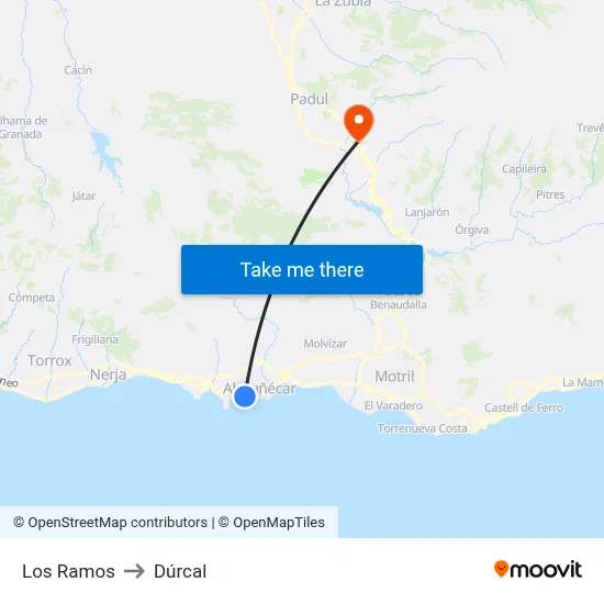 Los Ramos to Dúrcal map