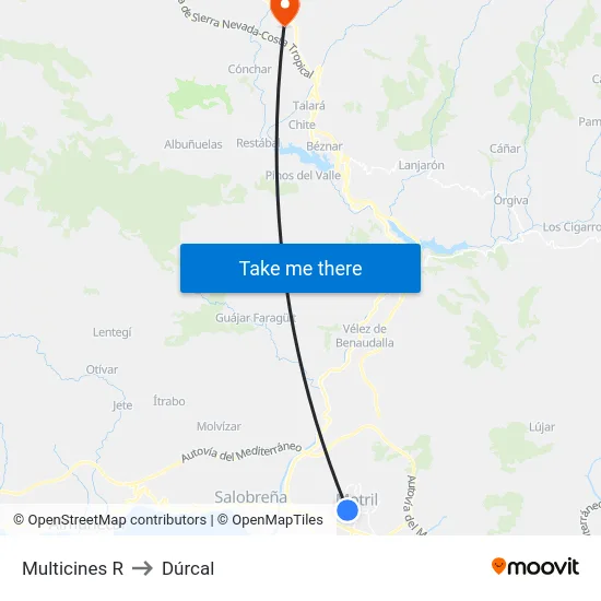 Multicines R to Dúrcal map