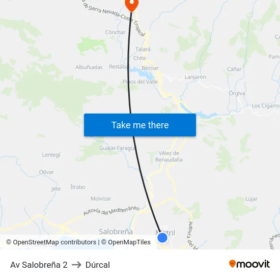 Av Salobreña 2 to Dúrcal map