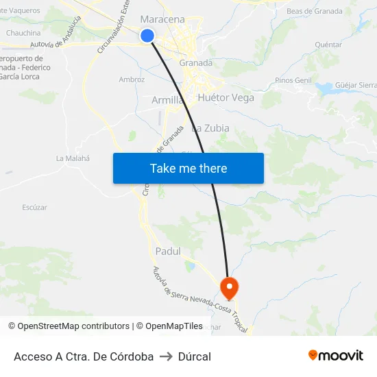 Acceso A Ctra. De Córdoba to Dúrcal map