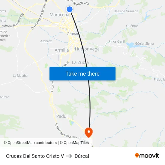 Cruces Del Santo Cristo V to Dúrcal map