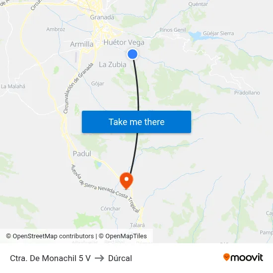 Ctra. De Monachil 5 V to Dúrcal map