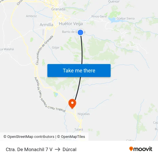 Ctra. De Monachil 7 V to Dúrcal map
