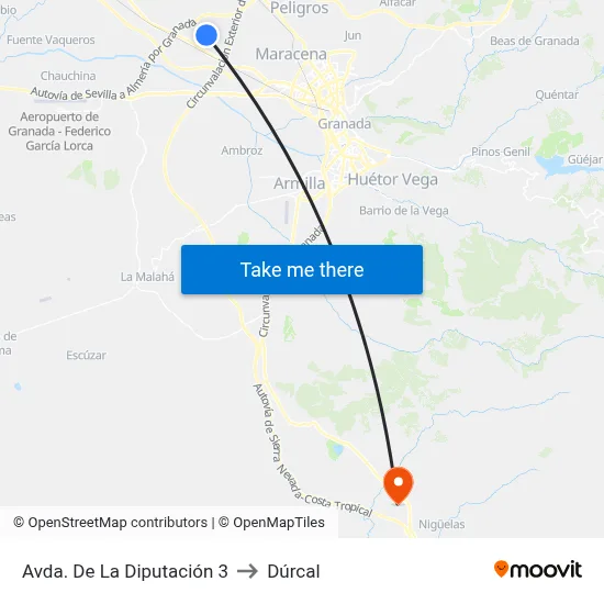 Avda. De La Diputación 3 to Dúrcal map