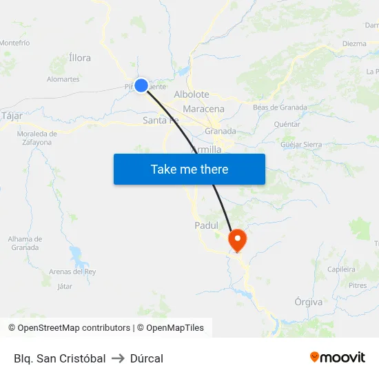 Blq. San Cristóbal to Dúrcal map