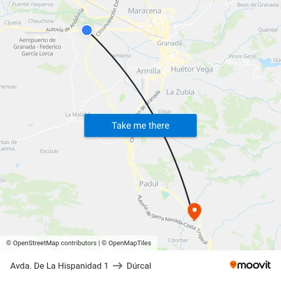 Avda. De La Hispanidad 1 to Dúrcal map