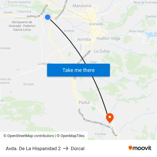 Avda. De La Hispanidad 2 to Dúrcal map
