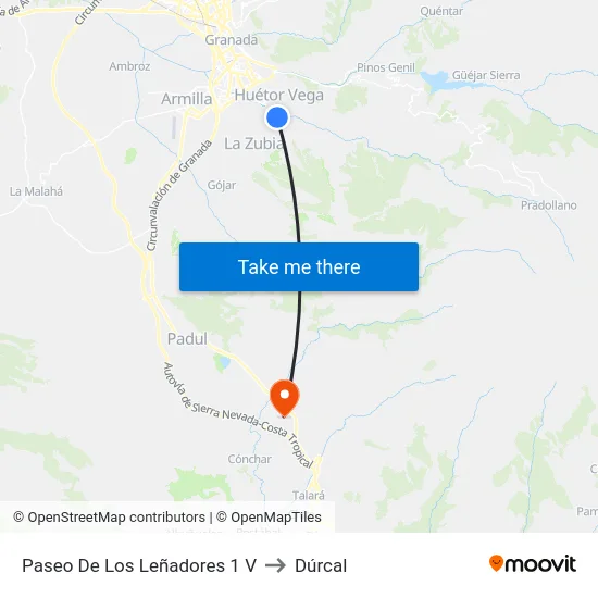 Paseo De Los Leñadores 1 V to Dúrcal map