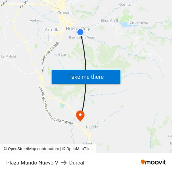 Plaza Mundo Nuevo V to Dúrcal map