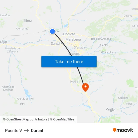 Puente V to Dúrcal map
