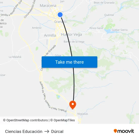 Ciencias Educación to Dúrcal map