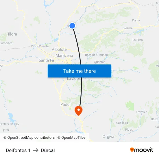 Deifontes 1 to Dúrcal map
