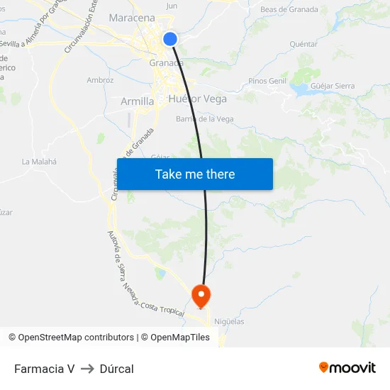 Farmacia V to Dúrcal map