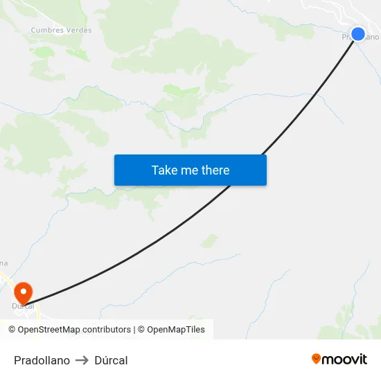 Pradollano to Dúrcal map