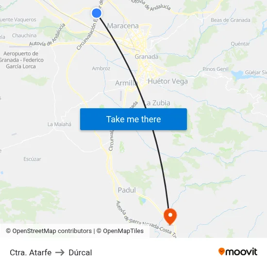 Ctra. Atarfe to Dúrcal map