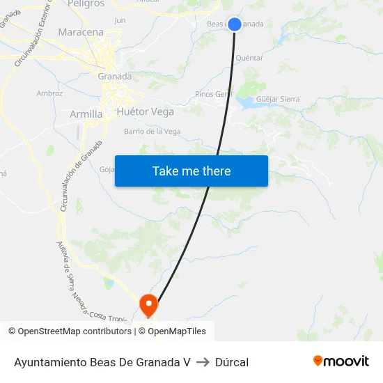 Ayuntamiento Beas De Granada V to Dúrcal map