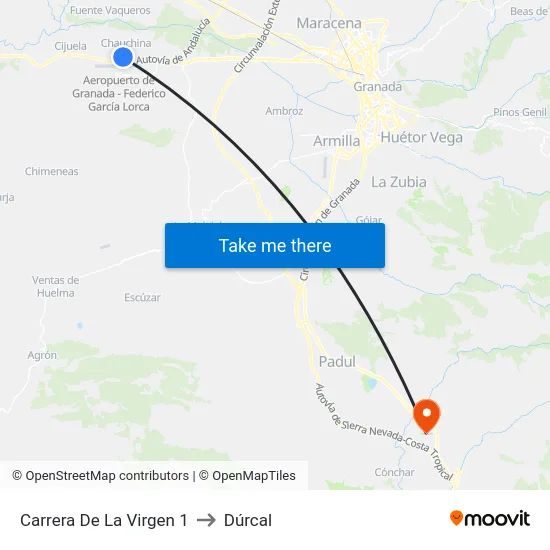 Carrera De La Virgen 1 to Dúrcal map