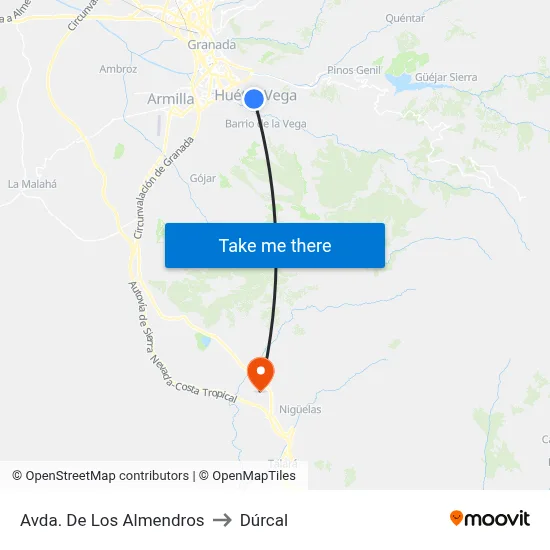 Avda. De Los Almendros to Dúrcal map