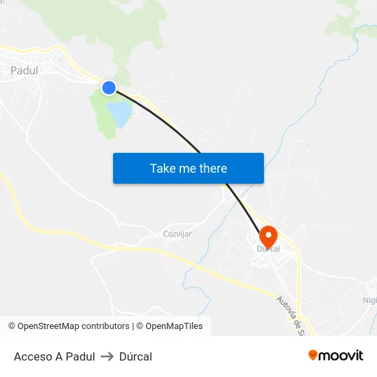 Acceso A Padul to Dúrcal map