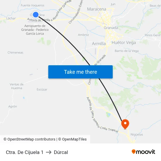 Ctra. De Cijuela 1 to Dúrcal map