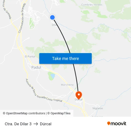 Ctra. De Dílar 3 to Dúrcal map