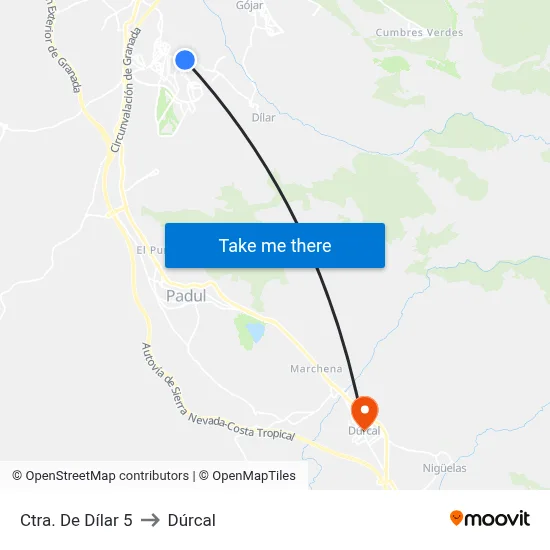 Ctra. De Dílar 5 to Dúrcal map