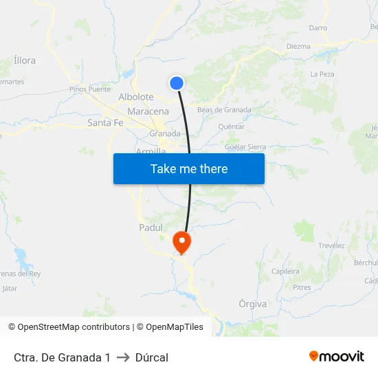 Ctra. De Granada 1 to Dúrcal map