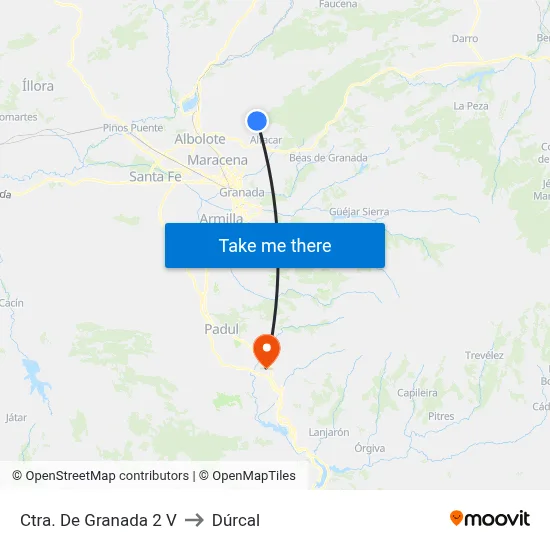 Ctra. De Granada 2 V to Dúrcal map