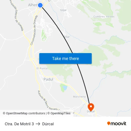 Ctra. De Motril 3 to Dúrcal map