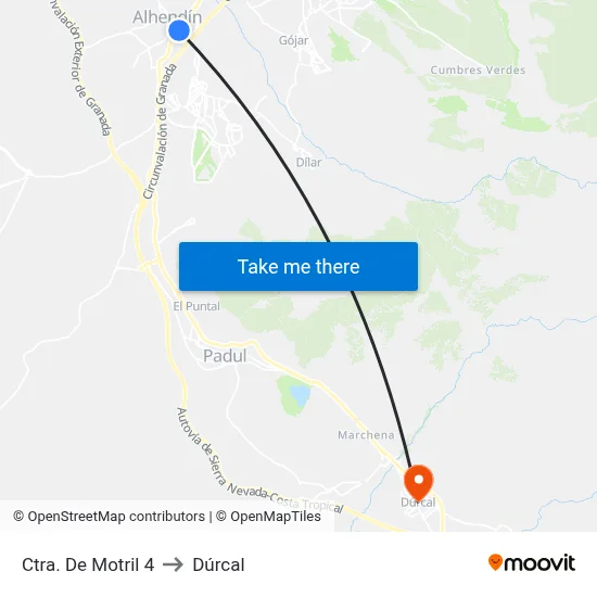 Ctra. De Motril 4 to Dúrcal map
