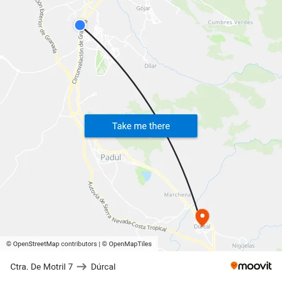 Ctra. De Motril 7 to Dúrcal map