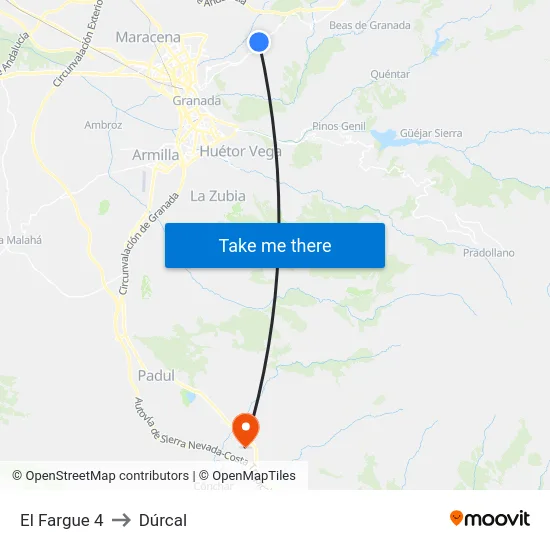 El Fargue 4 to Dúrcal map
