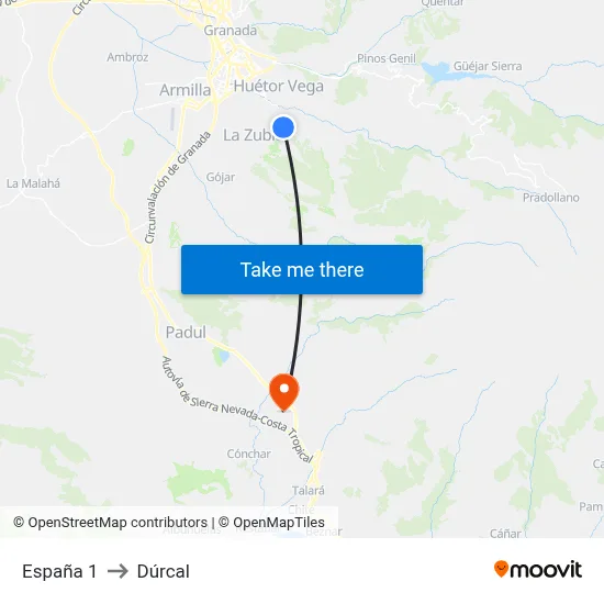 España 1 to Dúrcal map