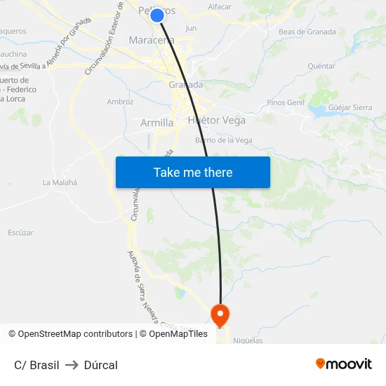 C/ Brasil to Dúrcal map