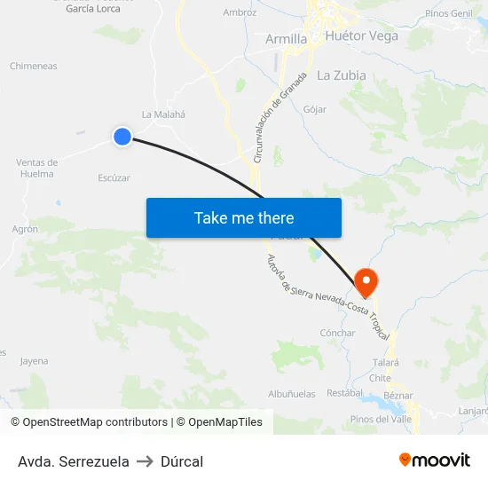 Avda. Serrezuela to Dúrcal map