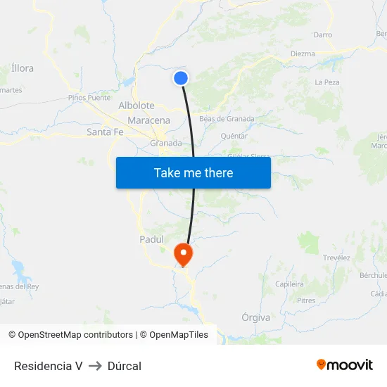 Residencia V to Dúrcal map